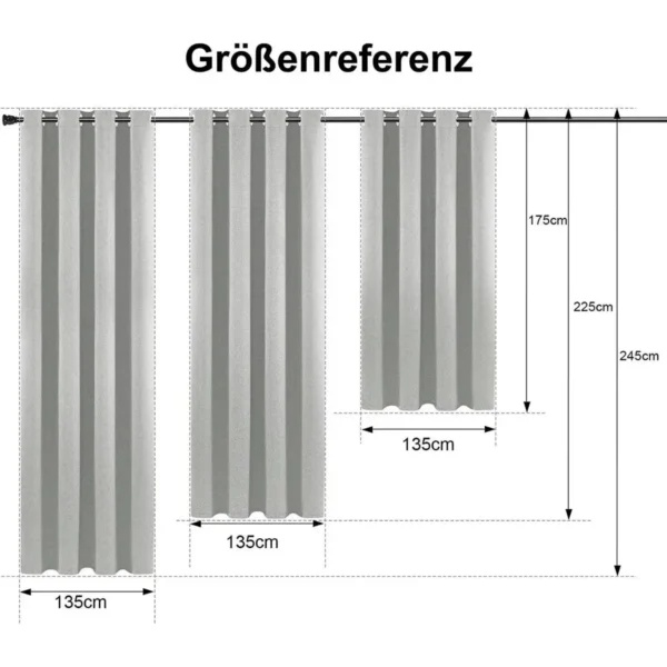 Verduisteringsgordijnen Ondoorzichtig Met Oogjes, 360g/m² Dik Linnenlook (1 Stuk) Lichtgrijs 135x225 Cm 7