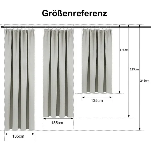 Verduisteringsgordijnen Ondoorzichtig Met Ruchesband, 360g/m² Dikke Linnenlook (1 Stuk) Lichtgrijs 135x175 Cm 7