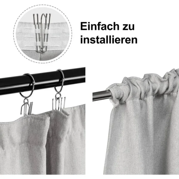 Verduisteringsgordijnen Ondoorzichtig Met Ruchesband, 360g/m² Dikke Linnenlook (1 Stuk) Wit 135x245 Cm 3