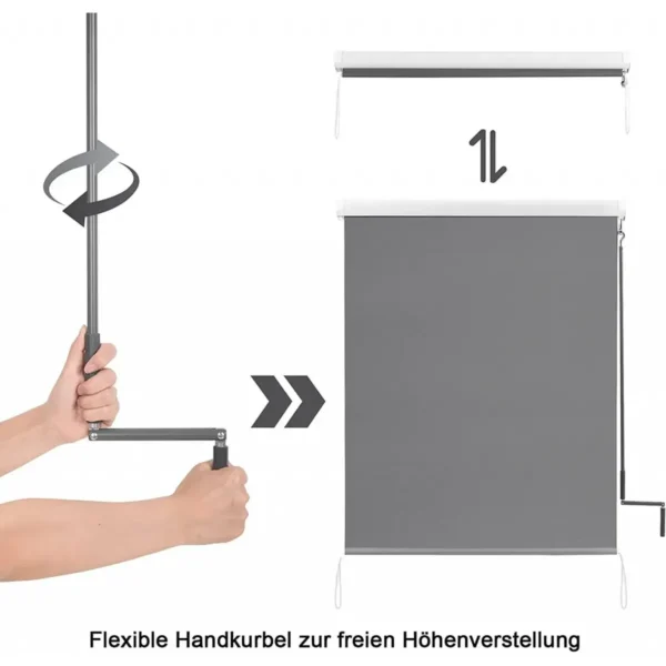 Verticale Luifel Balkonluifel Met Handslinger Donkergrijs 100x240 Cm 6