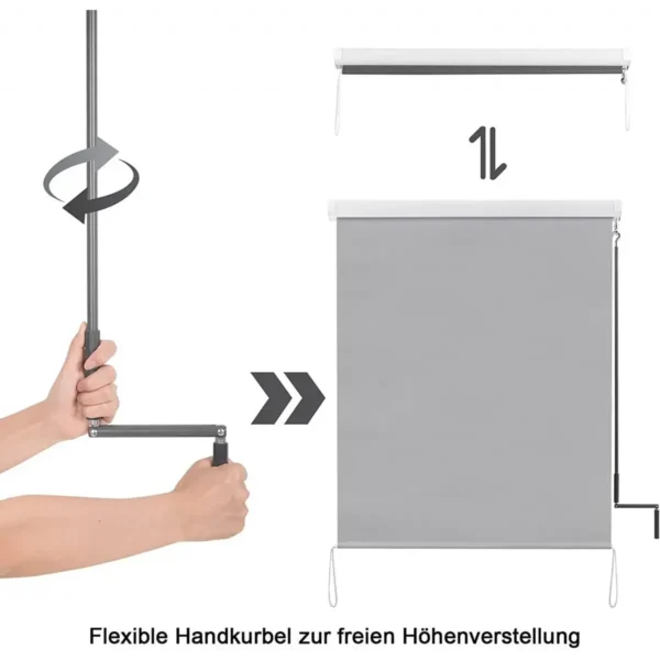 Verticale Luifel Balkonluifel Met Handslinger Grijs 100x140 Cm 6