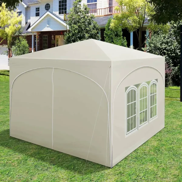 Vouwpaviljoen 3x3 M, Waterafstotende UV-bescherming 50+, In Hoogte Verstelbaar, Met Beige Draagtas 5