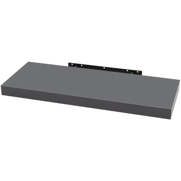 Wandplank CD DVD Plank Boekenkast Houten Plank Donkergrijs 60x22,9x3,8cm 1