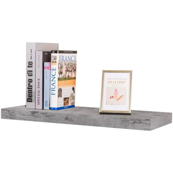 Wandplank CD DVD Plank Boekenkast Houten Plank Grijs Eiken 100x22,9x3,8cm 4