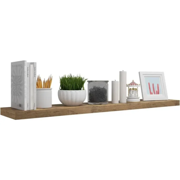 Wandplank CD DVD Plank Boekenkast Houten Plank Vintage Bruin 100x22,9x3,8cm 8