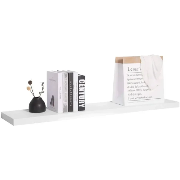 Wandplank CD DVD Plank Boekenkast Houten Plank Wit 100x22,9x3,8cm 4