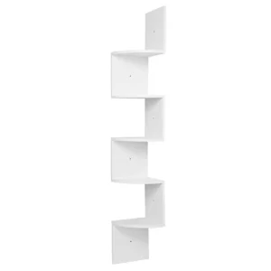 Wandplank Hoekplank CD DVD Boekenkast Zigzag 5 Planken Wit 1