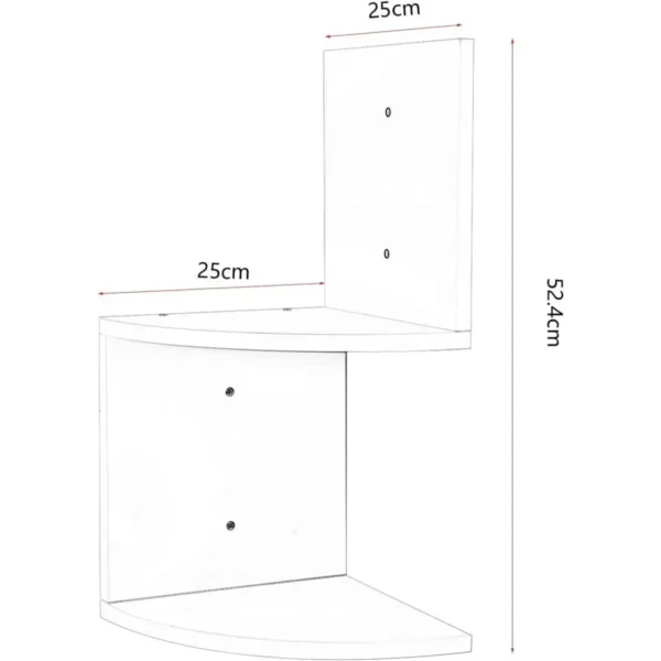 Wandplank Hoekplank CD DVD Plank Boekenkast Zigzag 2 Planken 25x52,4x25cm 3