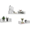 Wandplank Zwevende Plank U-vorm CD DVD-plank Set Van 3 Hangende Planken 30cm/45cm/60cm Wit 5