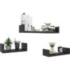 Wandplank Zwevende Plank U-vorm CD DVD Plank Set Van 3 Hangende Planken 30cm/45cm/60cm Zwart 5