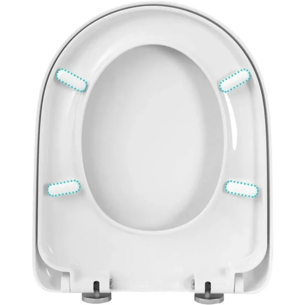 Witte Kunststof Toiletbril Met Softclose D-vorm 6