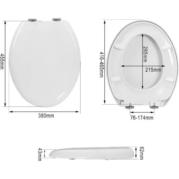 Witte Kunststof Toiletbril Met Softclose-mechanisme 5