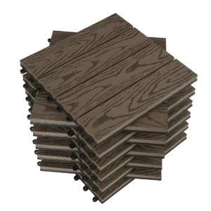 WPC Terrastegels Houtlook, Vloerbedekking Met Kliksysteem, 30x30 Cm 22 Stuks Bruin 1