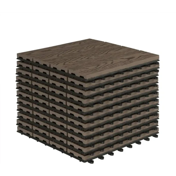 WPC Terrastegels Houtlook, Vloerbedekking Met Kliksysteem, 30x30 Cm 22 Stuks Bruin 5