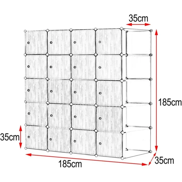 XXL Kledingkast 2 Kledingroedes DIY-insteekreksysteem Zwart En Licht Eiken 3