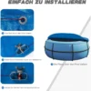 Zwembadzeil Van 200 G/m² PE, Zwembadzeil Met Ogen, Staalkabel, Aluminium Sluiting, Blauw, Φ 305 Cm 9